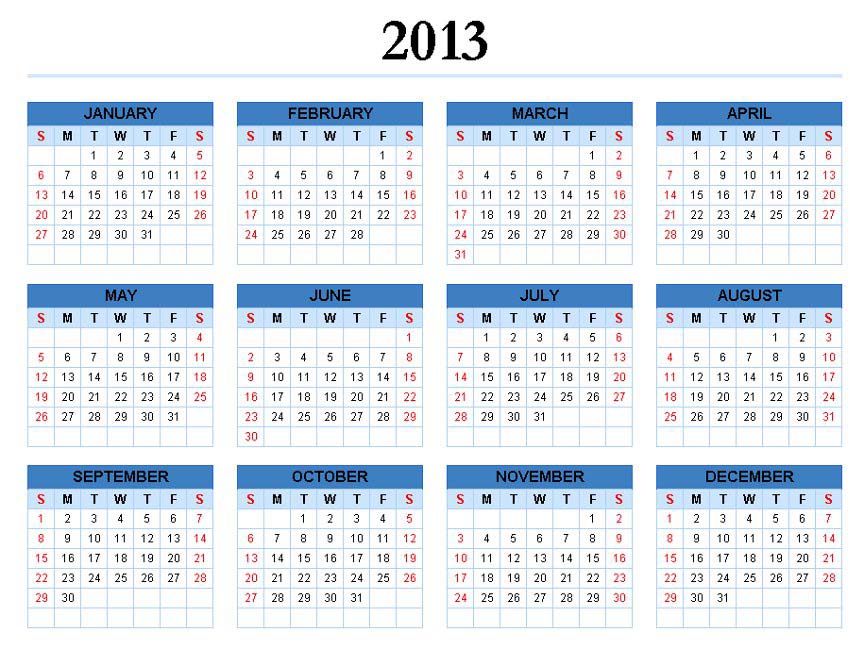 large 2013 calendar